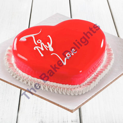 Decorated Red Heart Cake