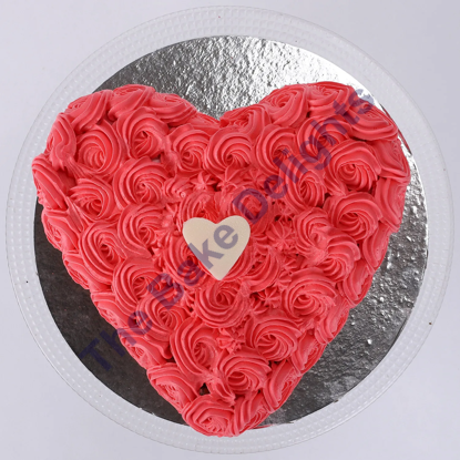 Decorated Red Heart Cake